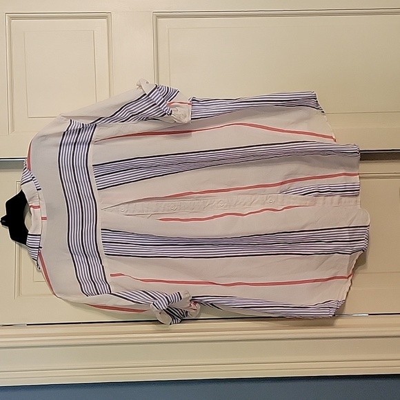 Striped Tie-front Blouse - Picture 5 of 7